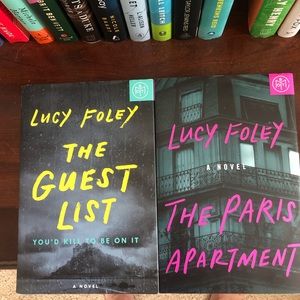 Two books by Lucy Foley, the Guest List and The Paris Apartment